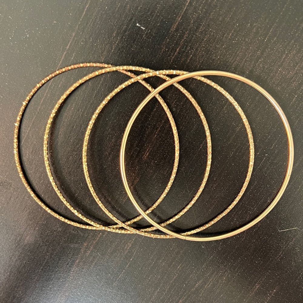 Vintage 1980’s Gold-Tone Bangle bracelets (four count)